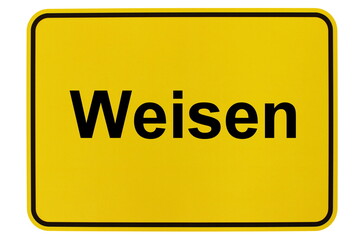 Illustration eines Ortsschildes der Gemeinde Weisen in Brandenburg