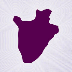 Burundi map icon. Country shape on radiant striped gradient background. Burundi vibrant poster. Artistic vector illustration.