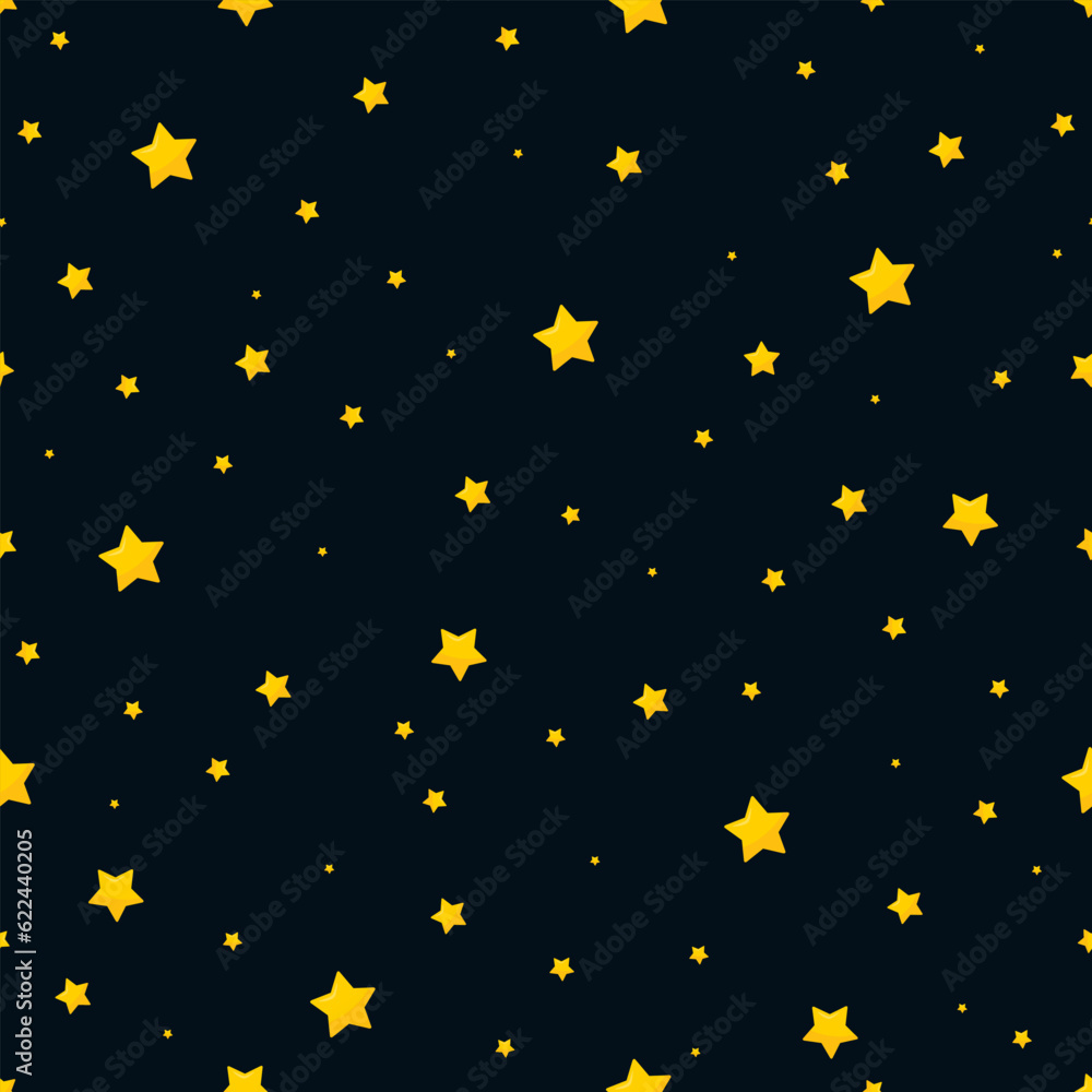 Aufkleber seamless pattern with stars on the background of the night sky. repeated simple space texture with y