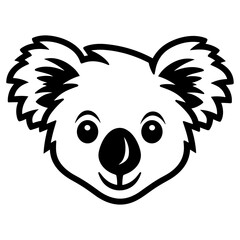 Koala smiling head face black silhouette logo svg vector © mr_marcom