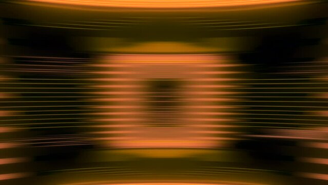 3D animation with stripes and pulsating pulses of electronics. Motion. Computer background with moving lines and vibration pulse. Neon background with circular spot and electronic wave pulses