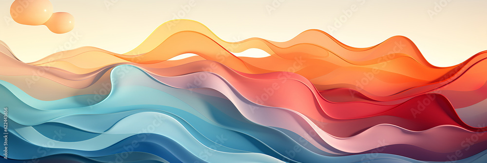 Wall mural abstract background with soft pastel waves. smooth gradient colors as designing apps or products bac
