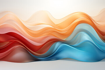 Abstract background with soft pastel waves. Smooth gradient colors as designing apps or products backdrop, generative ai