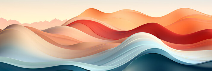 Abstract background with soft pastel waves. Smooth gradient colors as designing apps or products backdrop, generative ai
