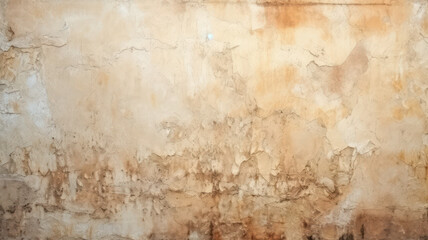 Fototapeta na wymiar Vintage Concrete Wall with Light Brown Tonal Paint and Plaster