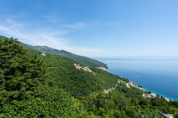 Fototapeta na wymiar The croatian sea coast from the Moscenice village, Croatia