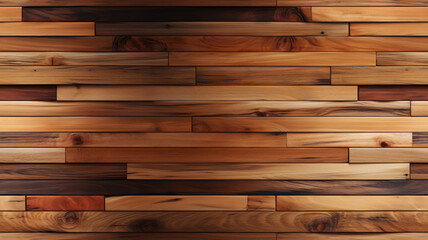 Futuristic Teak Planks Wall with Tonal Texture, AI generated
