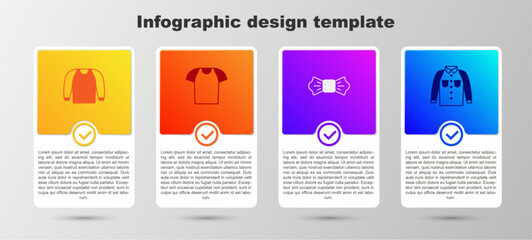 Set Sweater, T-shirt, Bow tie and Shirt. Business infographic template. Vector