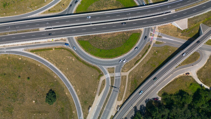 Motorway junction Wroclaw North, Poland. - 622446857