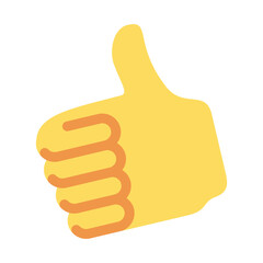 Thumbs Up vector icon. Isolated like sign, thumbs-up gesture indicating approval design.