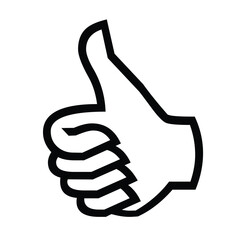Thumbs Up vector icon. Isolated like sign, thumbs-up gesture indicating approval design.