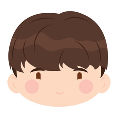 Isolated colored cute chibi male korean anime character Vector