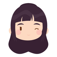 Isolated colored cute chibi female korean anime character Vector