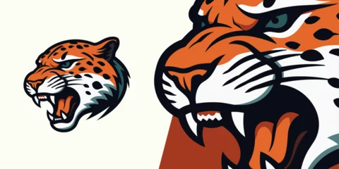 Foto op Plexiglas Roar to Victory: Modern Jaguar Mascot Logo Design for Sports, Esports, and T-Shirt Printing © Giu Studios