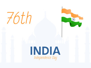 Banner for 76 india independence day. Illustration with balloons in the colors of the Indian flag.