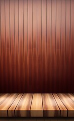 Wooden floor and wall background, created using generative ai tools.