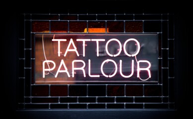 tattoo parlour neon sign