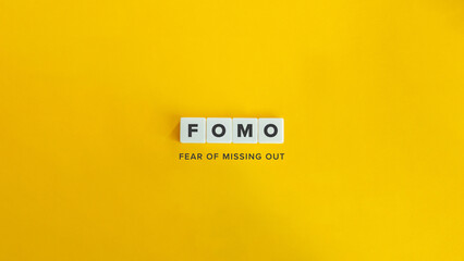 FOMO Acronym (Fear of Missing Out). Banner and Concept Image.