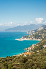 The coast of Varigotti and Ligurian Sea from the Sentiero del Pellegrino,  Italy