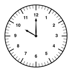 vector clock with numbers isolated black and white