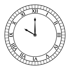 black clock with roman numerals
isolated