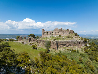 Obraz premium Old castle; Yogurtcu Castle, Manisa - Turkey