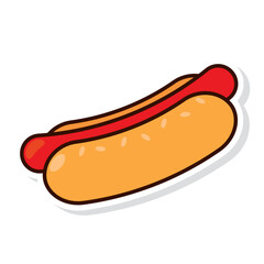 Isolated colored hot dog sticker icon Vector