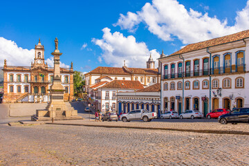 Fototapeta na wymiar Panoramic view of Tiradentes square