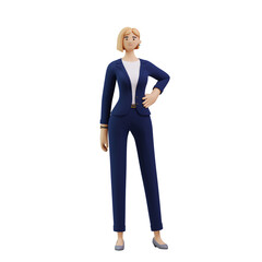 Business Woman Standing With Hand On Waist
