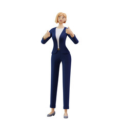 Business Woman showing thumbs up