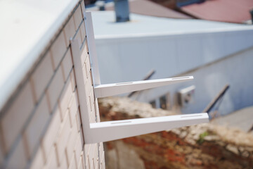 Bracket on the wall for attaching the outdoor unit of the air conditioner. 