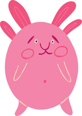 Fancy pink monster with cute face.