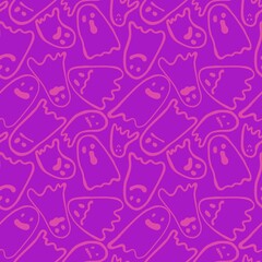 Halloween ghost seamless cartoon pattern for wrapping paper and fabrics and linens and kids clothes print