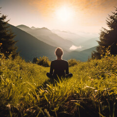 man sitting on the grass