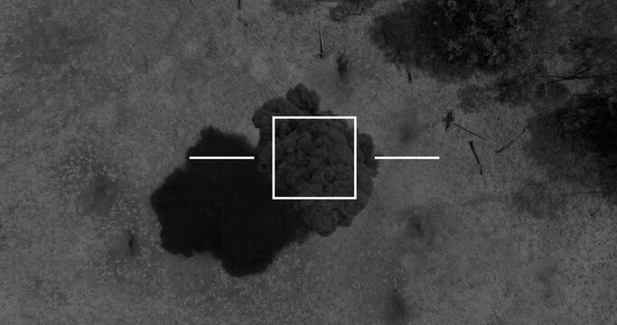 POV Surveillance footage showing a tank being destroyed by a kamikaze drone