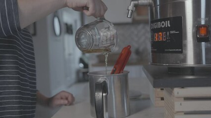Candle Making - Mixing Wax and Scent