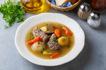 Turkish Kuzu - et Haslama - Lamb - meat Stew with Potatoes and Carrot