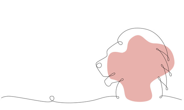 Leo zodiac constellation one single hand drawing continues line. Vector stock illustration isolated on white background. Editable stroke line.