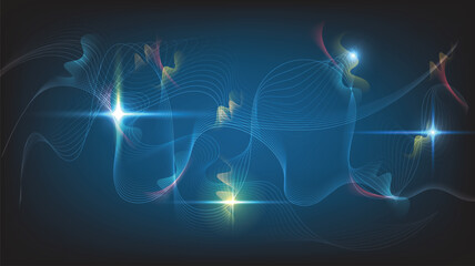 Grid of vector abstract graphic light patterns.Digital frequency Curved wavy line,smooth stripe. modern background and modern neon waves style.
