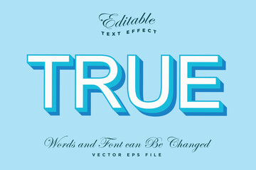 Free vector true bold text effect editable modern lettering typography font style