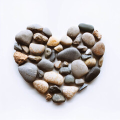 Fototapeta na wymiar Stone Love: Heart-Shaped Stones, Generative AI