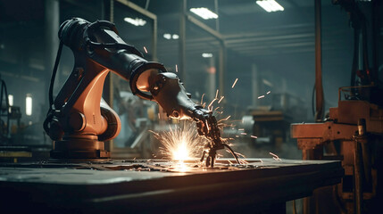 a robotic hand welding smart factory operations