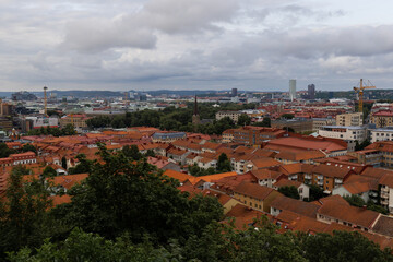 Cloudy view of Gothenburg City from above, Sweden.