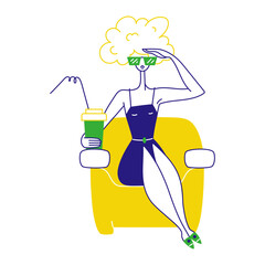 woman watching 3D movie in theater