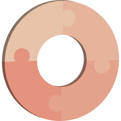 Infographic 3D Pie Flow Chart Jigsaw Puzzle Cycle Diagram with 4 Sections