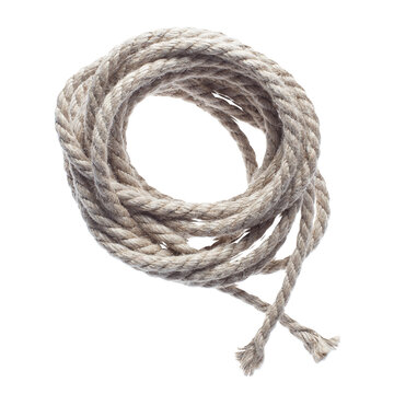 A Thin Rope Rolled With A White Background Stock Photo - Download, Thin Rope