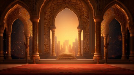 Arabic Elements Ornate Stage Background