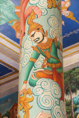 Guardian spirit painted on column