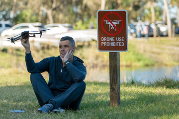 Drone operator is disappointed because he isn't allowed to fly his quadcopter in national park no...