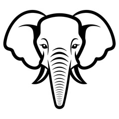 Elephant head black silhouette outline logo svg vector